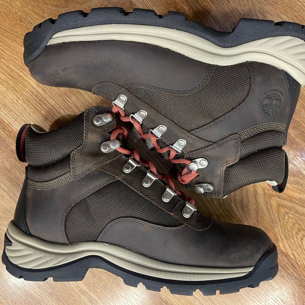 TIMBERLAND WOMEN'S WHITE LEDGE WATERPROOF MID HIKER DK BROWN FULL GRAIN A2M2R